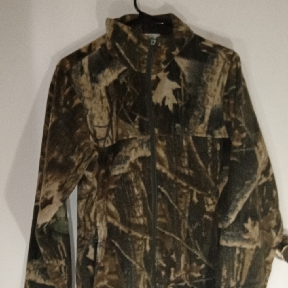 Boys Woodland Camo Fleece Columbia Jacket